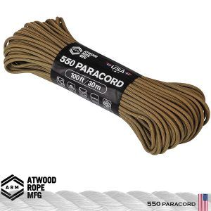 Paracord 550 30 m coyote, 7 fire, 250 kg forta de tractiune