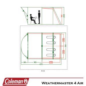 Cort-Coleman-Weathermaster-4 Air camping cu familia